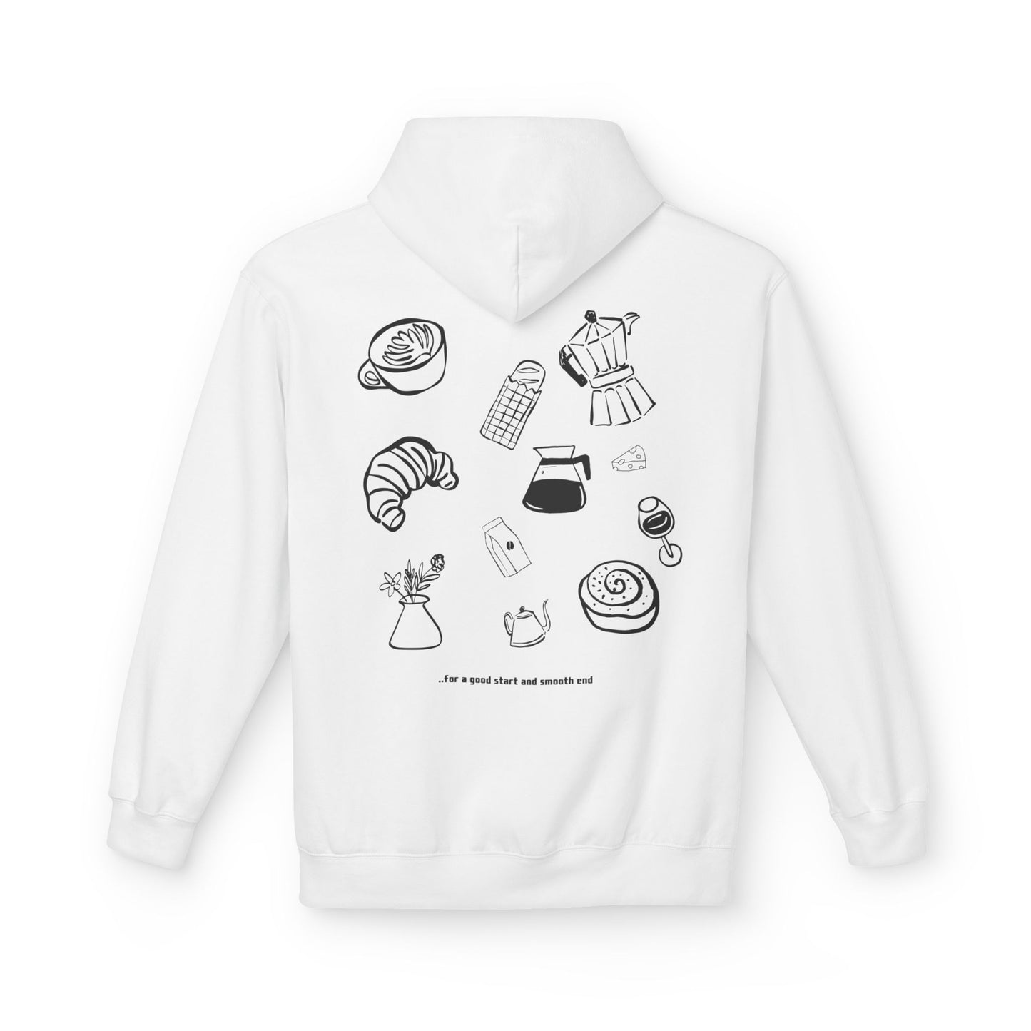 Brunch Brew Co. Hoodie — Minimal Bakery & Coffee Illustration Pullover