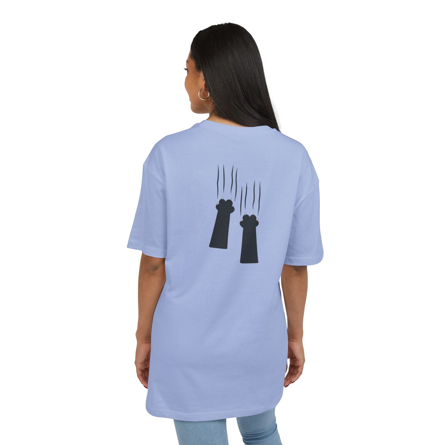 Cat nails in back unisex oversized tee
