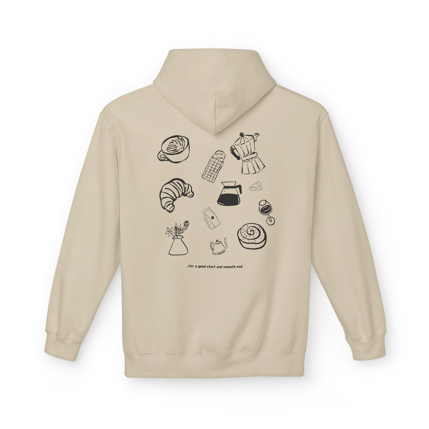 Brunch Brew Co. Hoodie — Minimal Bakery & Coffee Illustration Pullover