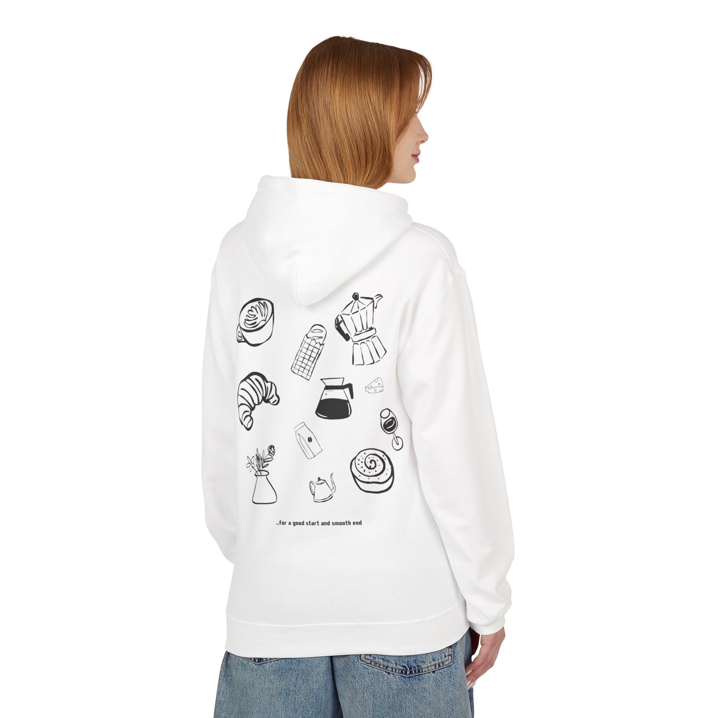 Brunch Brew Co. Hoodie — Minimal Bakery & Coffee Illustration Pullover